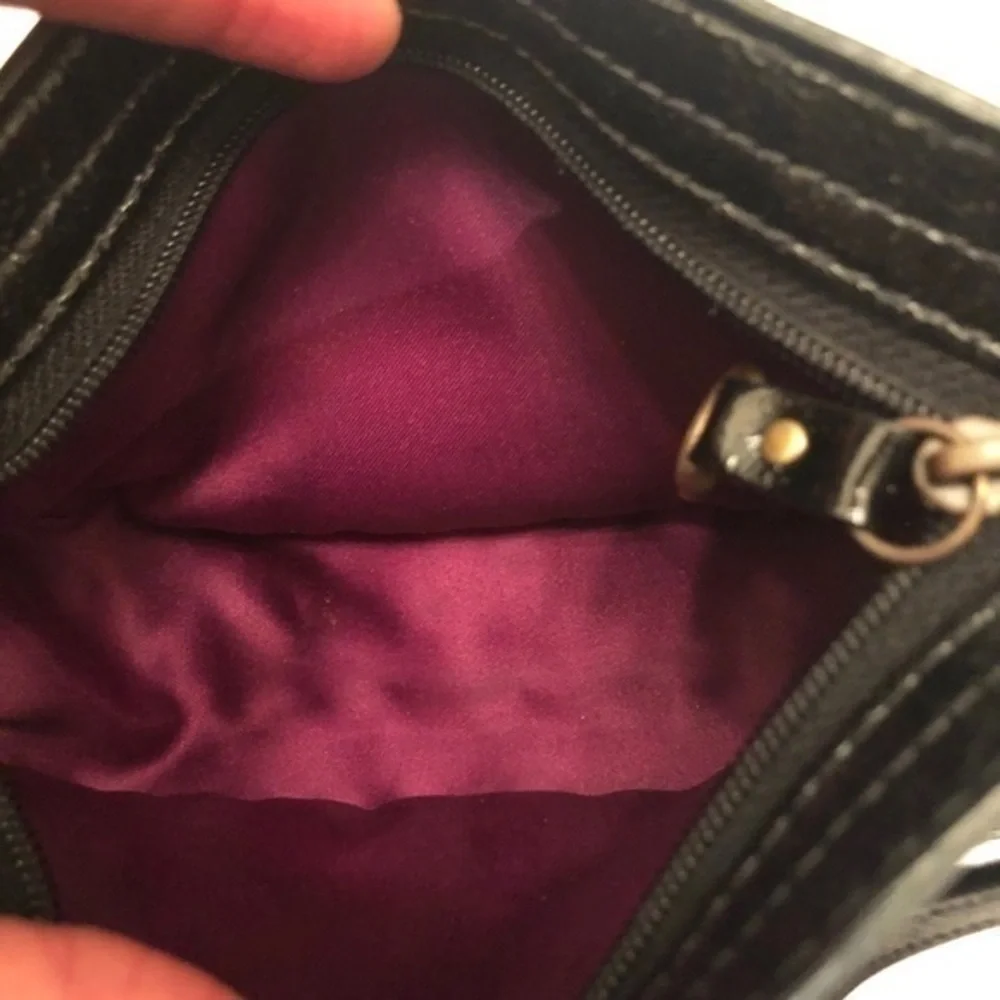 Coach black patent leather ultra rare vintage y2k mini Zoe bag wristlet